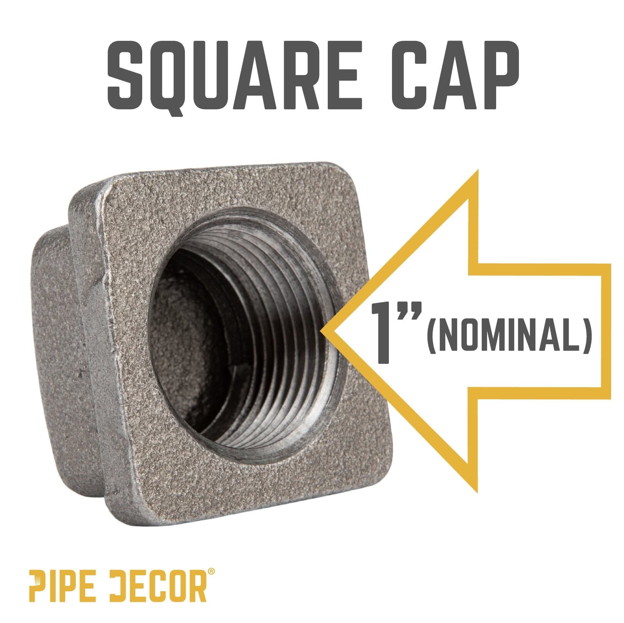 1 in. Black Square Cap