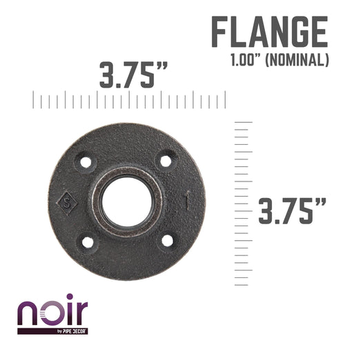 1 in. Prefinished Matte Black Floor Flange