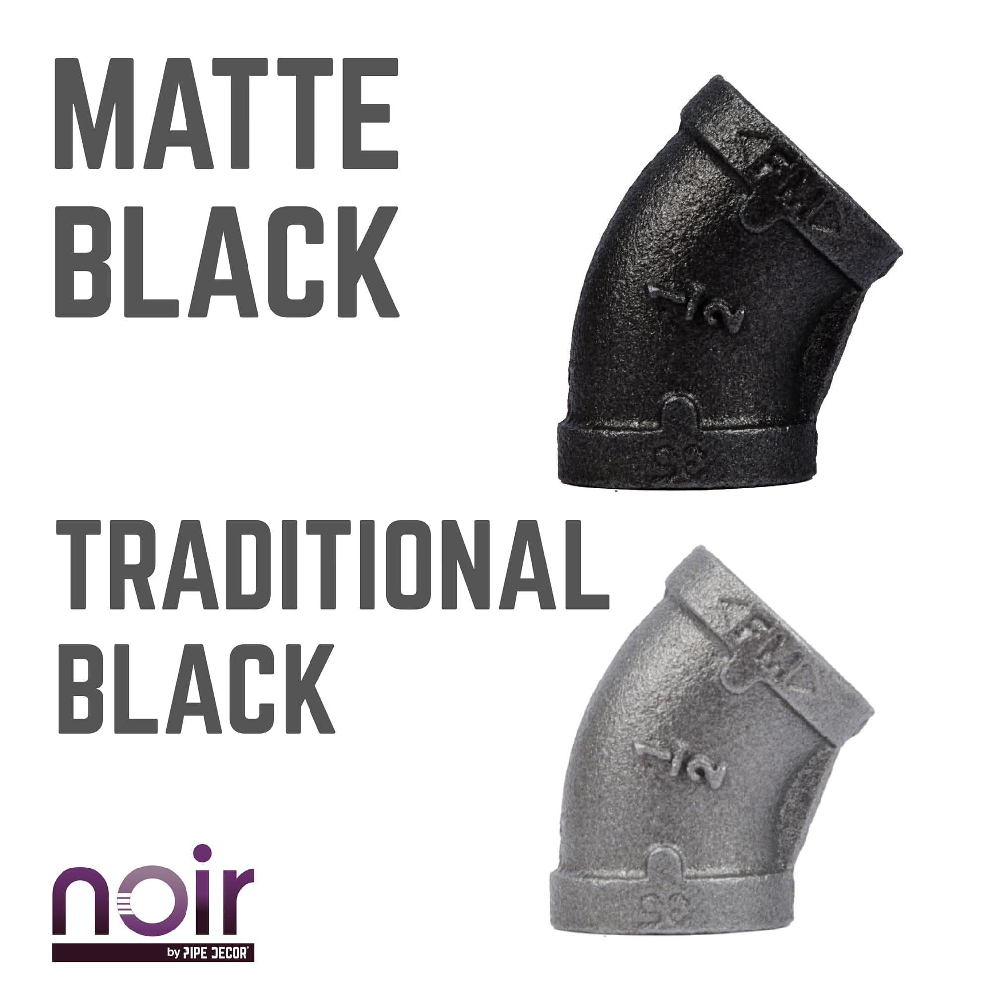 1/2 in. Prefinished Matte Black 45-Degree Elbow