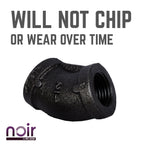 1/2 in. Prefinished Matte Black 45-Degree Elbow