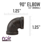 1/2 in. Prefinished Matte Black 90 Degree Elbow