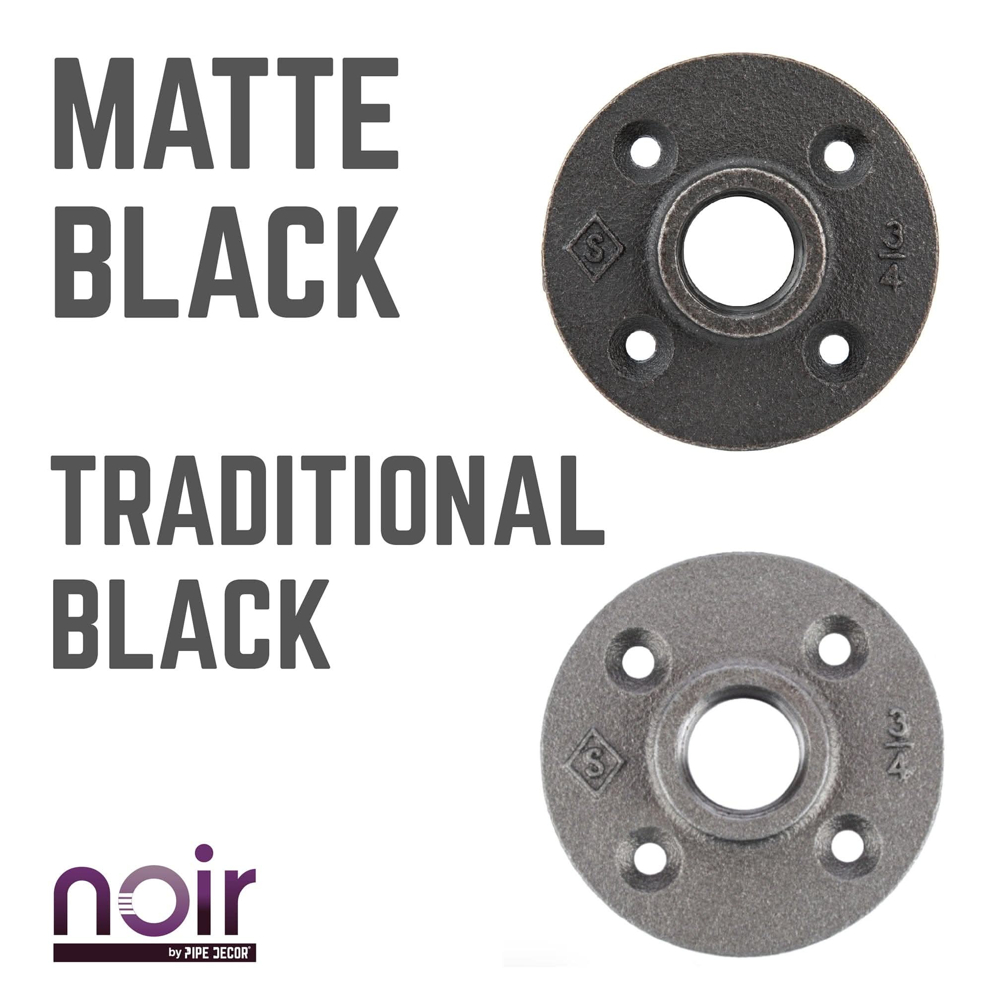 3/4 in. Prefinished Matte Black Floor Flange