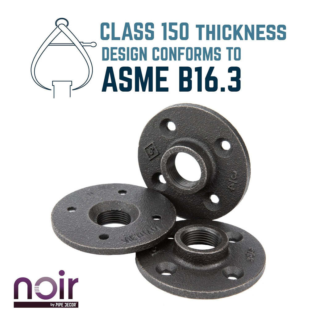 3/4 in. Prefinished Matte Black Floor Flange