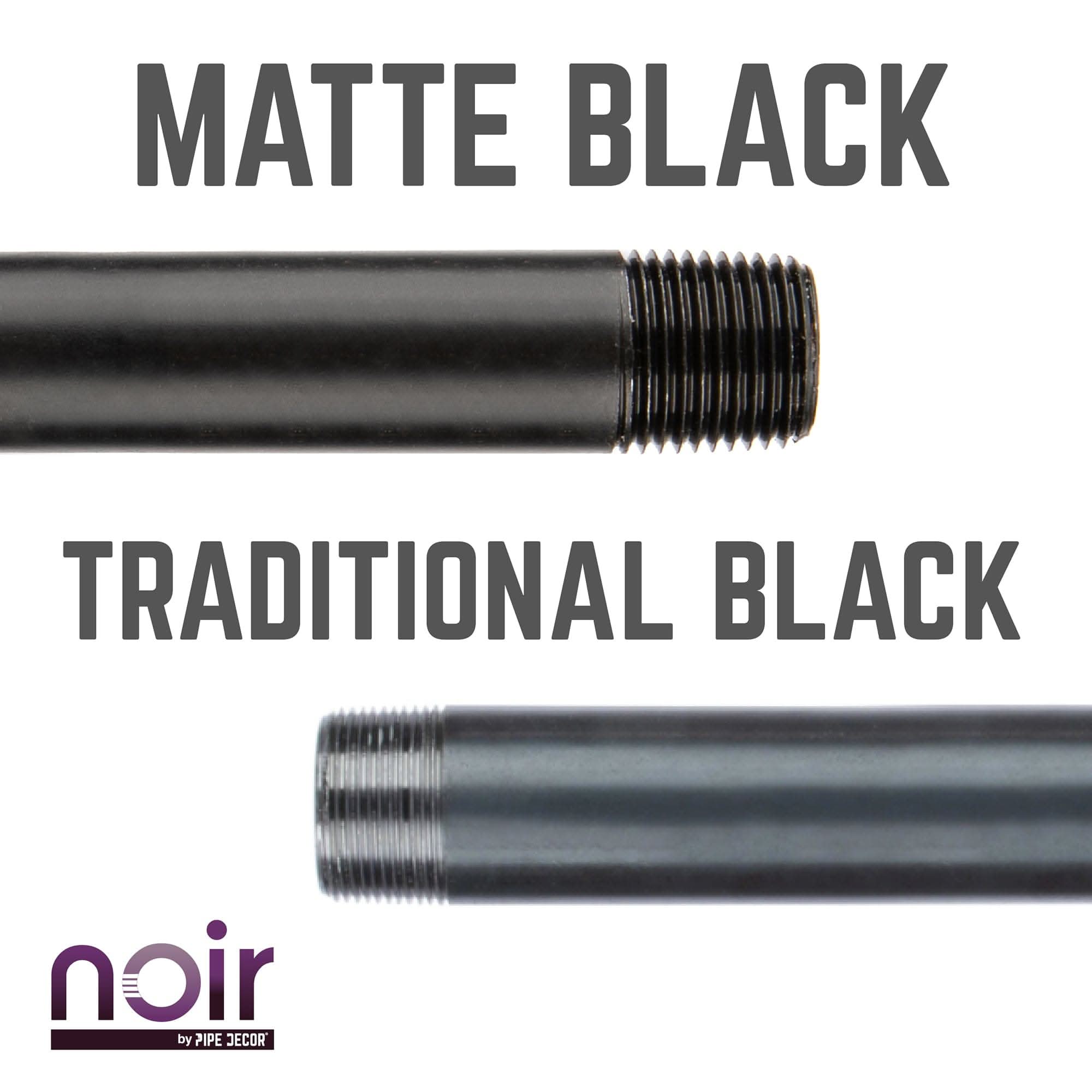 1/2 in. x 12 in. Prefinished Matte Black Pipe