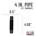 1/2 in. x 4 in. Prefinished Matte Black Pipe
