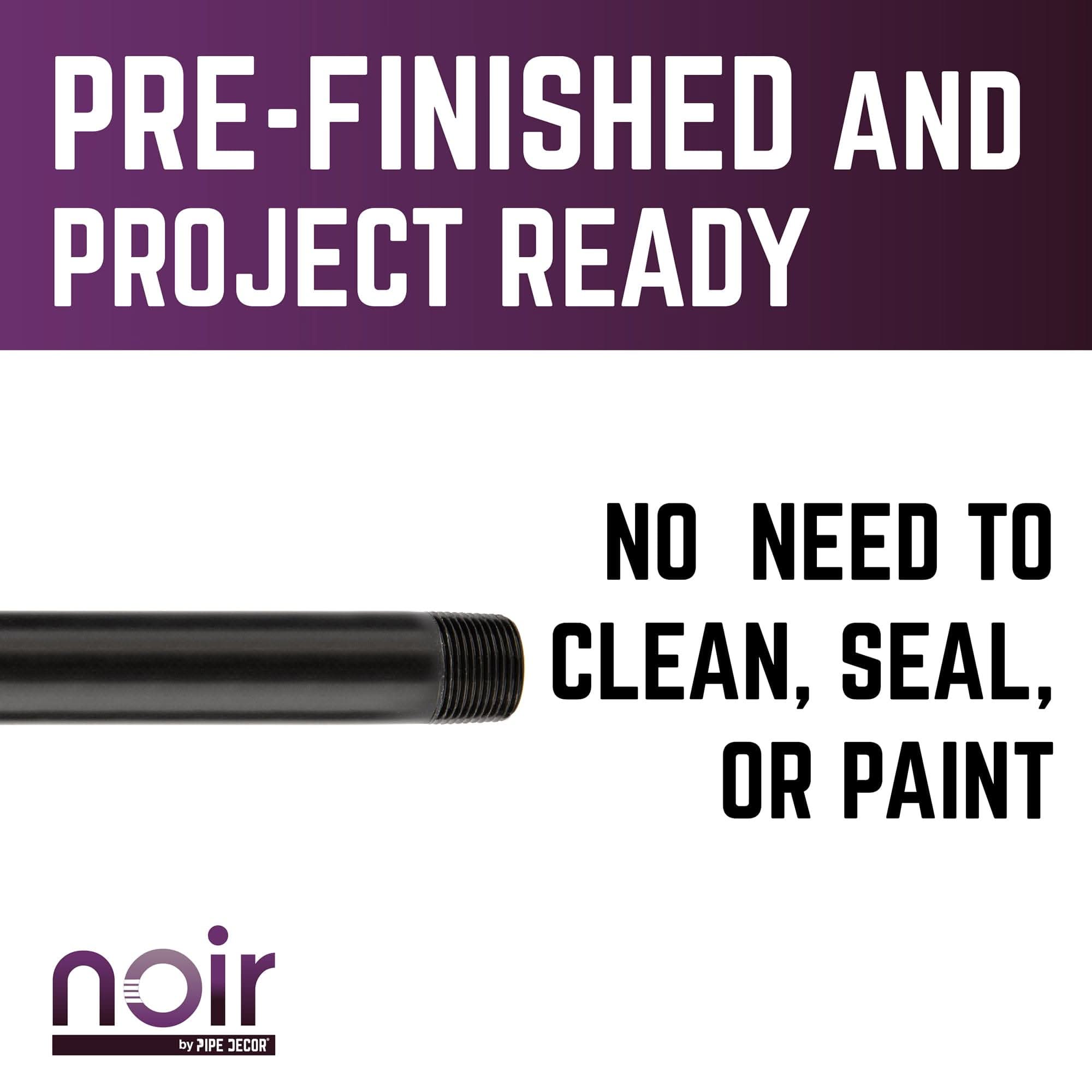 3/4 in. x 8 in. Prefinished Matte Black Pipe
