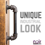 1/2 in. x 6 in. Noir Black Barn Door Handle - 10.5 in. L