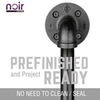 1/2 in. x 6 in. Noir Black Barn Door Handle - 10.5 in. L