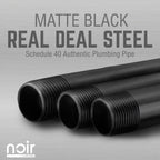 1 in. x 30 in.  Noir Black Round Flange Pipe Table Legs - 4 Pack