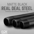Noir Black H Desk by PIPE DECOR