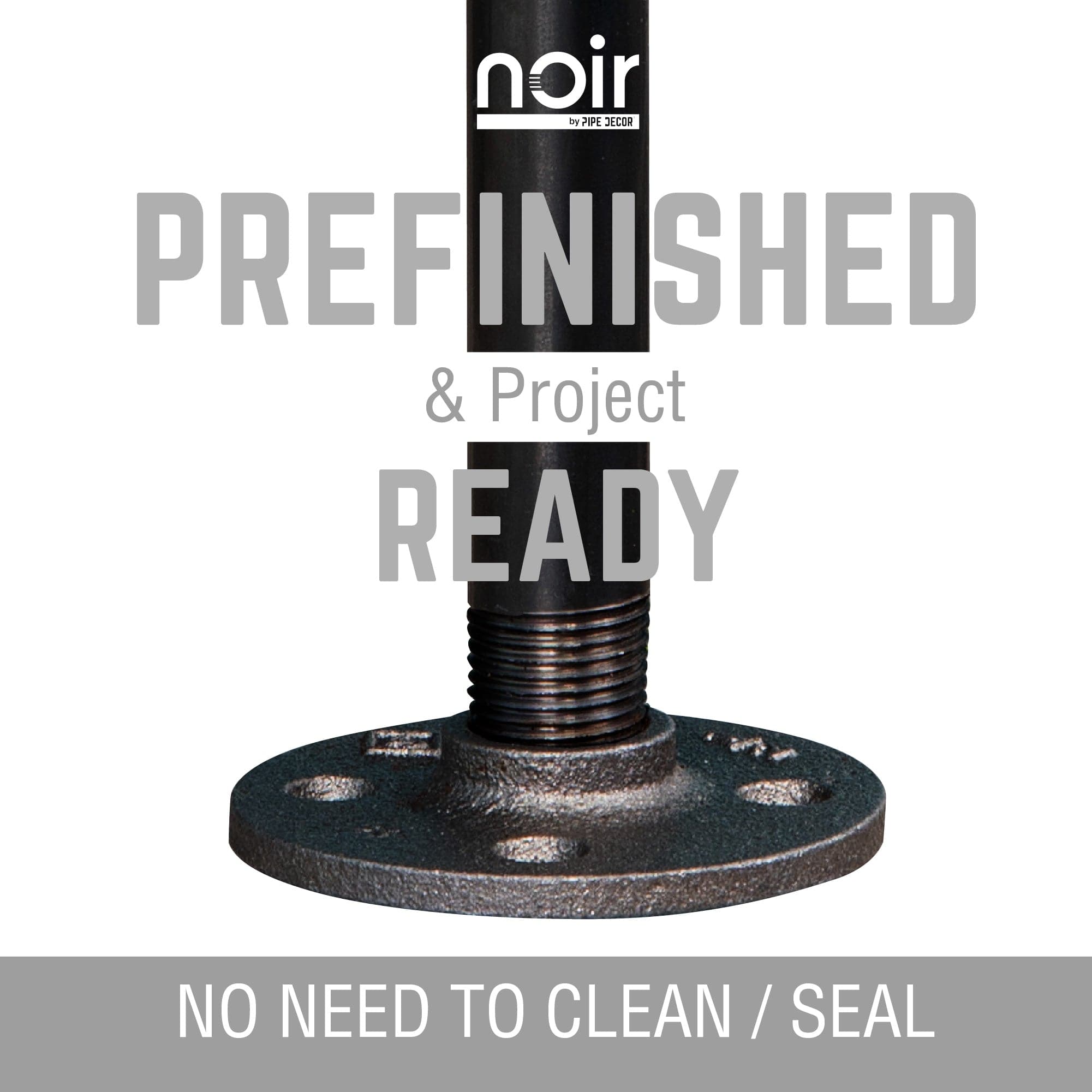 Noir Black H Desk by PIPE DECOR