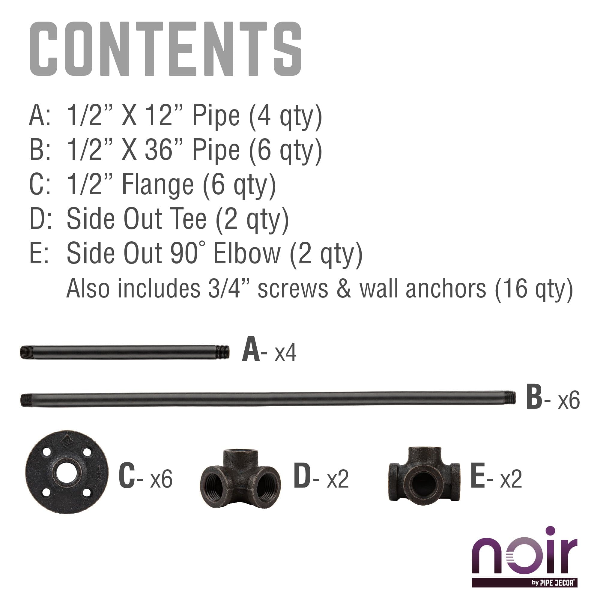 Noir Black Wall Mounted Double Hung Clothing Rack