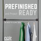 Noir Black Wall Mounted Double Hung Clothing Rack
