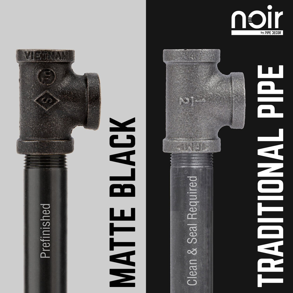 1/2 in. x 12 in. Noir Black Clothing Hanging Bracket Kit, 4 Pack