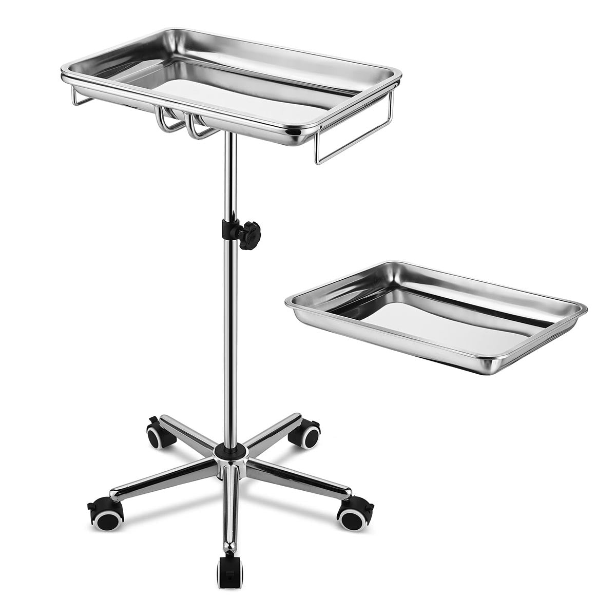 Yescom Mayo Stand Medical Equipment Stainless Steel Tray 5 Legs