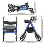 Yescom Rollator Walker with Seat Backrest 8" Casters 450lbs Capacity