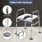 Yescom Raised Toilet Seat w/ Handles Height Adjustable Holds 375lbs