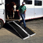 Yescom Aluminum Wheelchair Ramp 600lb Capacity 5'x29" Non-Slip Surface