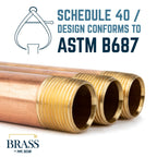 1/2 in. x 6 in. Red Brass Pipe
