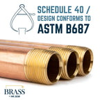 3/4 in. x 6 in. Red Brass Pipe