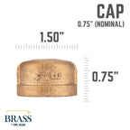 3/4 in. Red Brass Cap