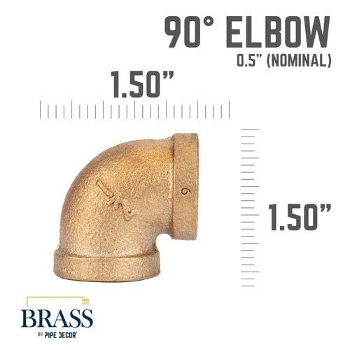 1/2 in. Red Brass 90 Degree Elbow