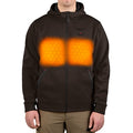 Men's Heated Hoodie, Up to 8 hours Time, Zipper Closure, Brown, Size L