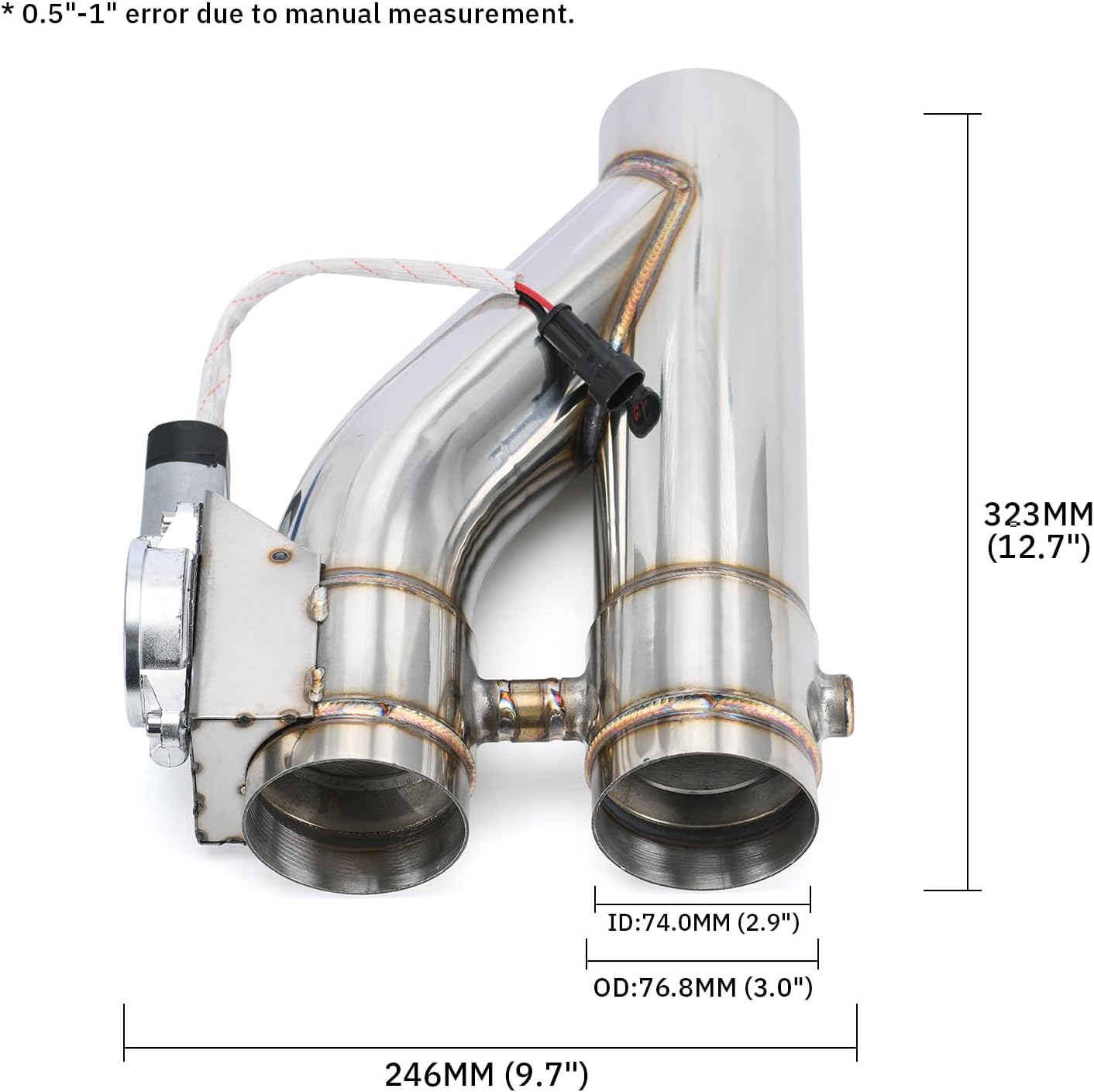 Universal 3 Inch Stainless Steel Exhaust Valve Pipe Kit