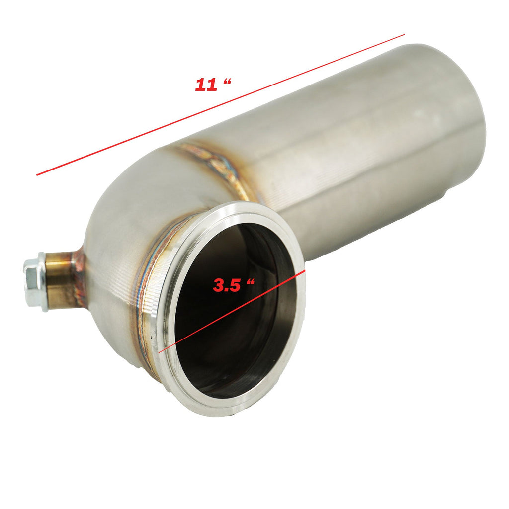 3" Downpipe V Band Turbo 304 Stainless 90 3.55 inch/90mm OD Exhaust Flange O2 Bung Garrett Turbo