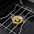 65" 4-Burner 72,000 BTU Black Outdoor Kitchen Island Grill Marble Countertops Wine Cooler
