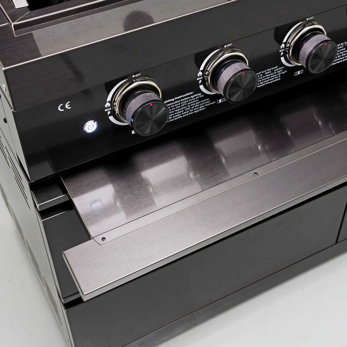 65" 4-Burner 72,000 BTU Black Outdoor Kitchen Island Grill +Side Burner + Marble Countertops