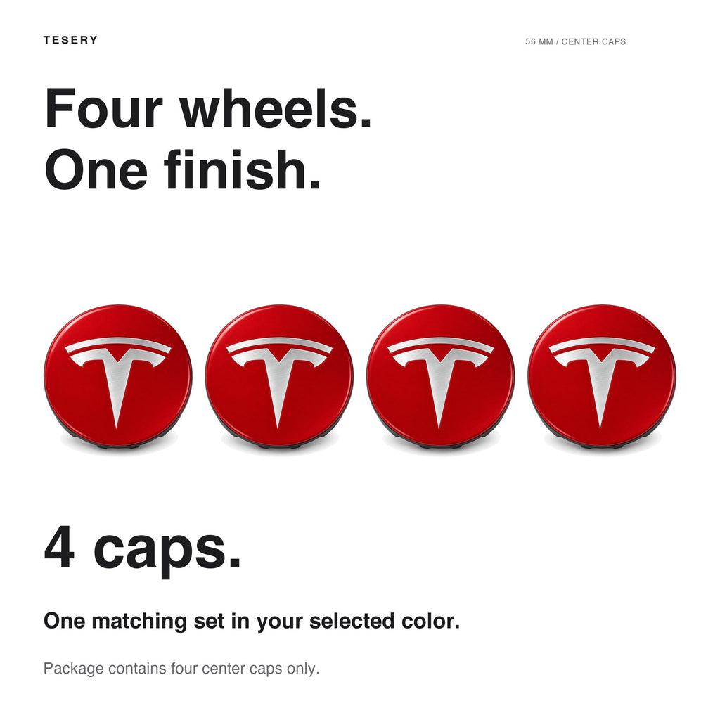4 Pcs Hub Caps Covers Car for Tesla Model 3/Y/S/X (Diameter 56MM)