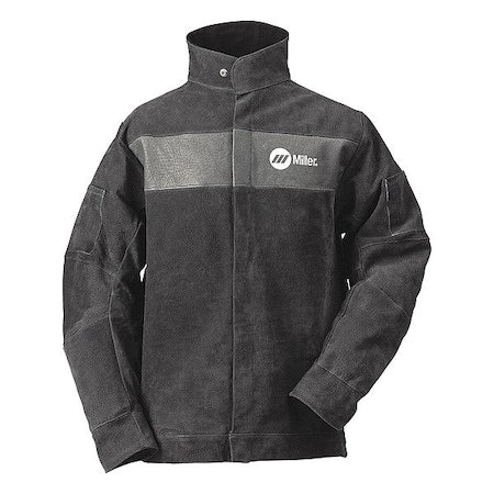 Welding Jacket, 3XL, 2 oz Pigskin, Snaps Closure