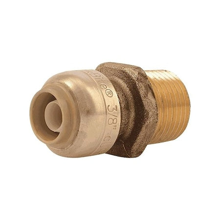 Strt,Brass,Push-Fit3/8in,MNPT1/2in