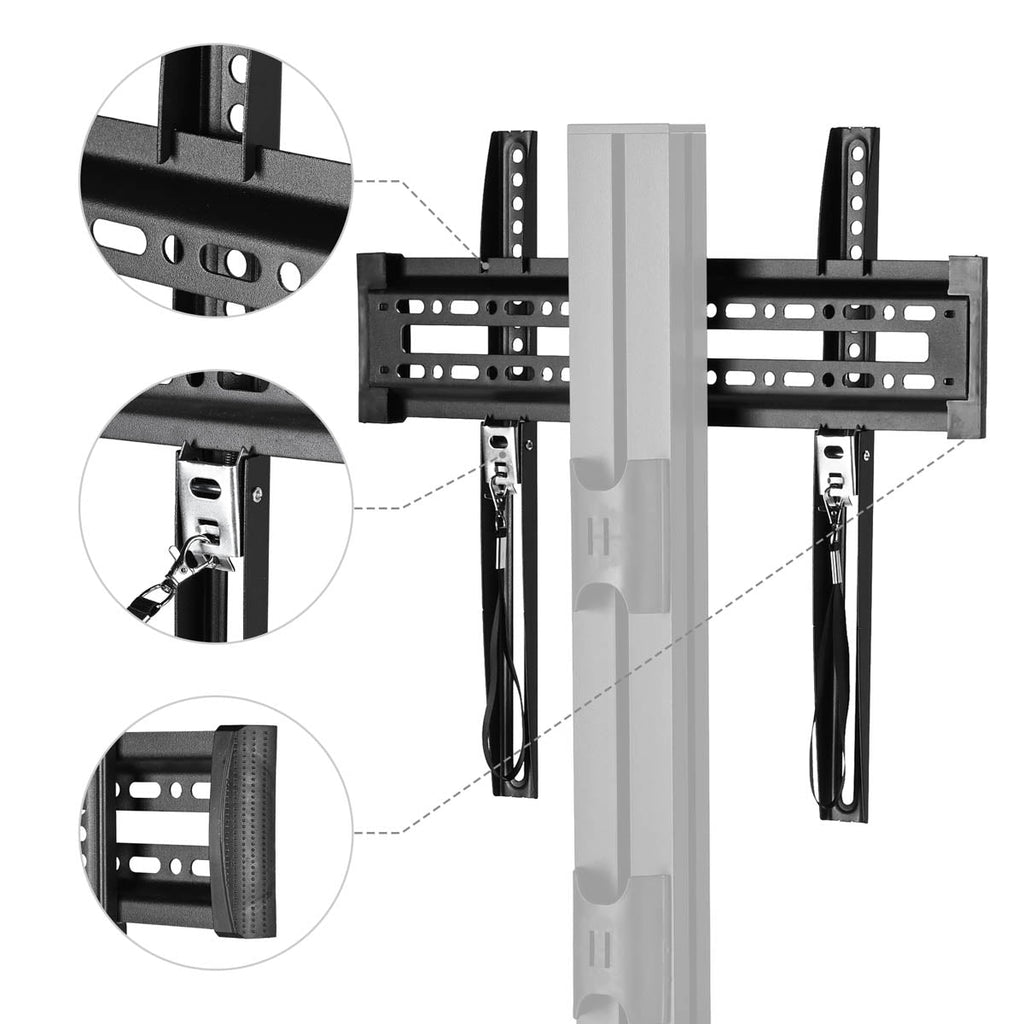 Yescom Mobile TV Stand Mount Bracket for Monitors up to 65"