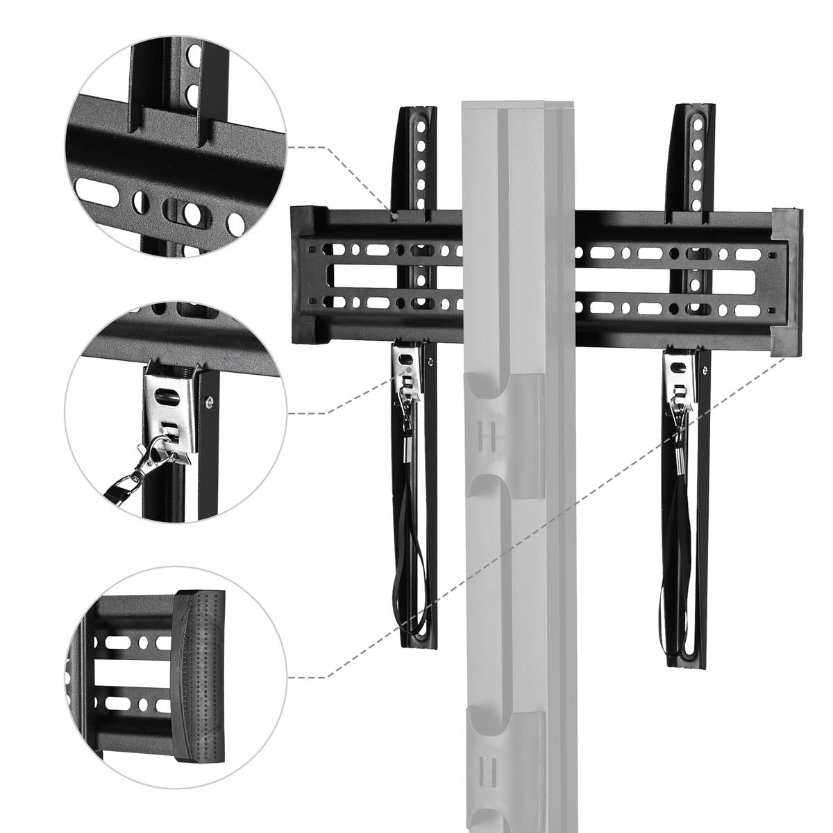 Yescom Mobile TV Stand Mount Bracket for Monitors up to 65"
