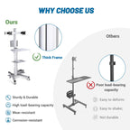 Yescom NexusX Dual-Monitor Rolling Computer Cart w/ Locking Metal Drawer