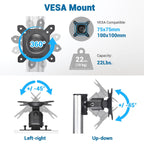 Yescom NexusX Dual-Monitor Rolling Computer Cart w/ Locking Metal Drawer