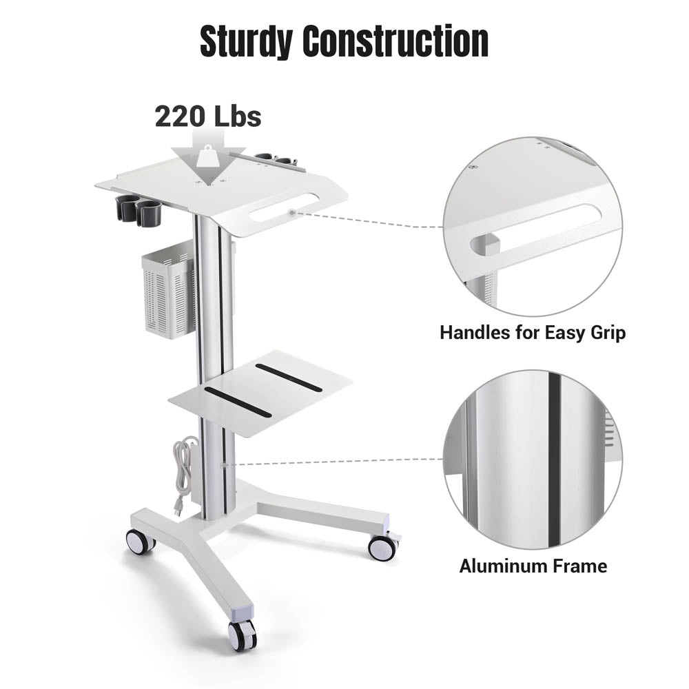 Yescom NexusX Rolling Laptop Cart with Power Outlet