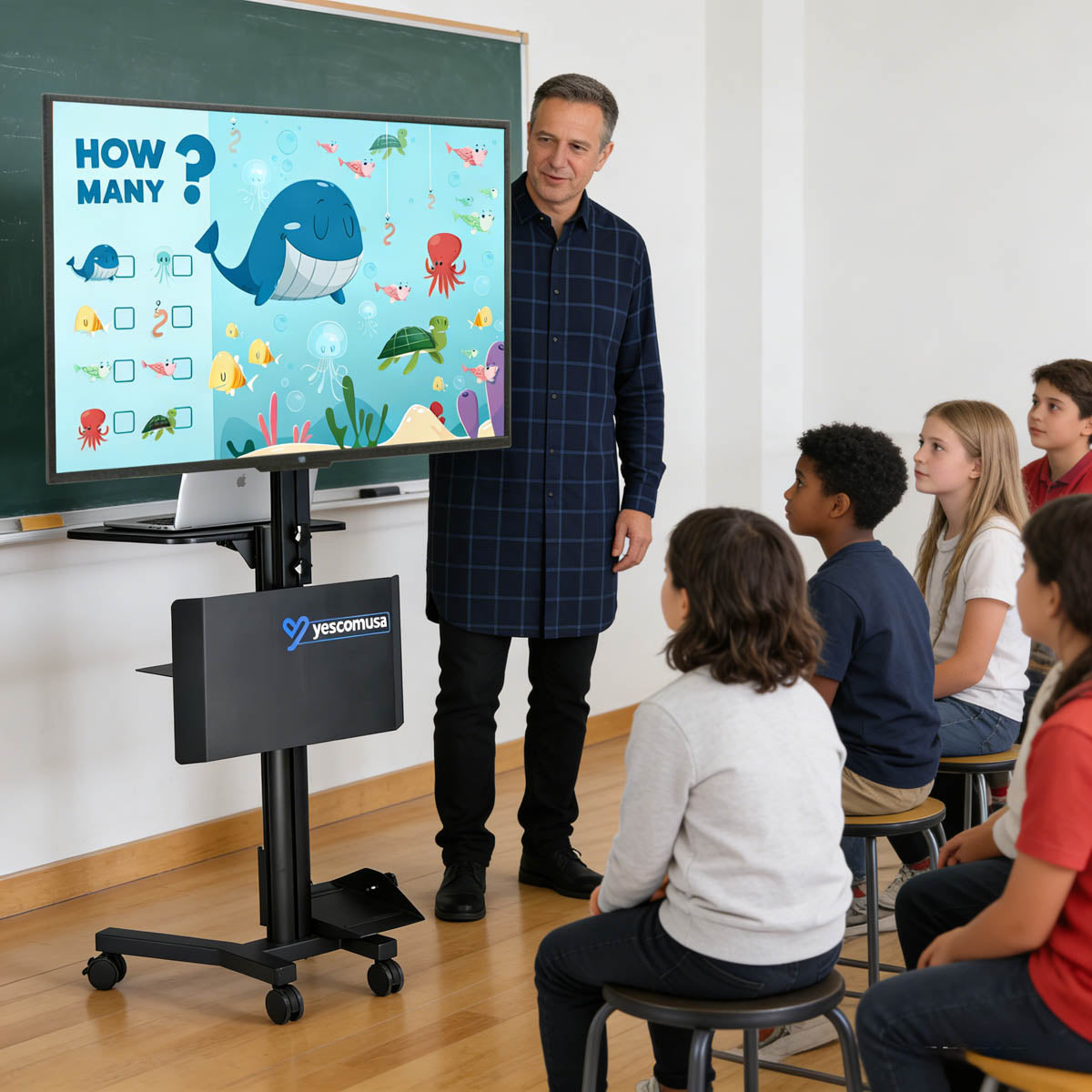 Yescom NexusX Mobile TV Stand with Mount for 32-65in Monitors Office Classroom