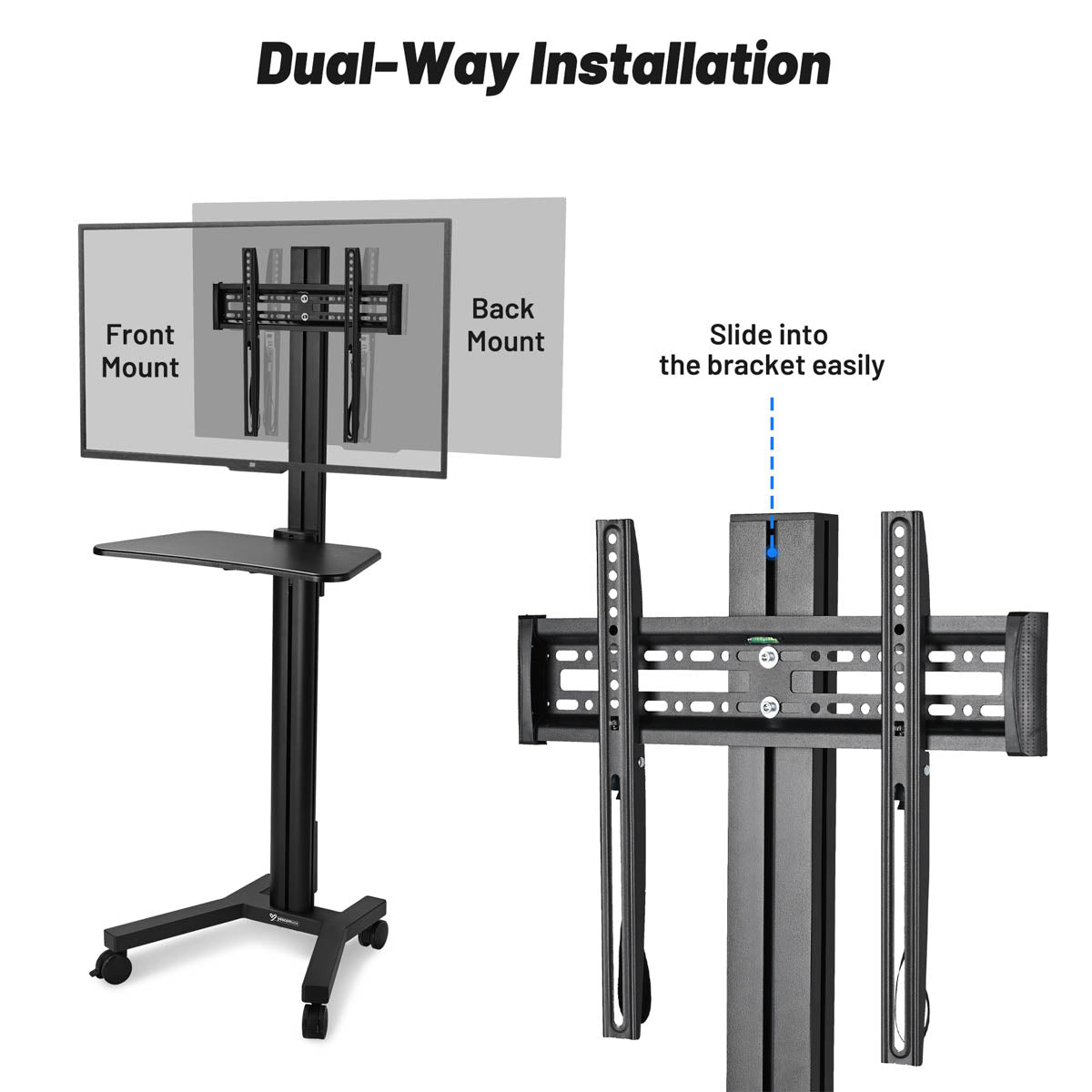 Yescom NexusX Mobile TV Stand with Mount for 32-65in Monitors Office Classroom