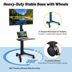 Yescom NexusX Mobile TV Stand with Mount for 32-65in Monitors Office Classroom