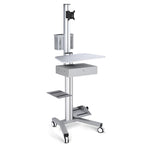 Yescom NexusX Rolling Computer Cart with Locking Metal Drawer