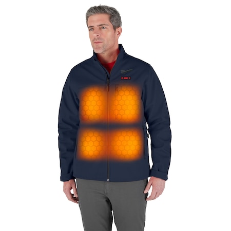 M12 Heated TOUGHSHELL Men's Jacket, Blue, Heats 3 to 12 Hours, 3 Outside Pockets, S