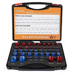 Nut and Bolt Thread Checker Standard and Metric, 44 Male/Female Bolt Size Finder Thread Gauge (23 Standard & 21 Metric), for Bolt and Nut Size Chart in Narrow Areas