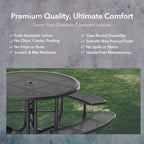 46" Round Picnic Table With Umbrella Hole