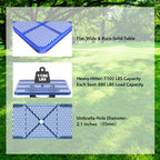 46" Square Picnic Table With Umbrella Hole