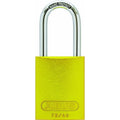Lockout Padlock, Keyed Different, Aluminum, Yellow, 1 3/4 in Shackle Height, 1 1/2 in Body Width