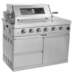 104" 4-Burner 72,000 BTU Silver Outdoor Kitchen Island Grill  with Storage Cabinets & Drawers