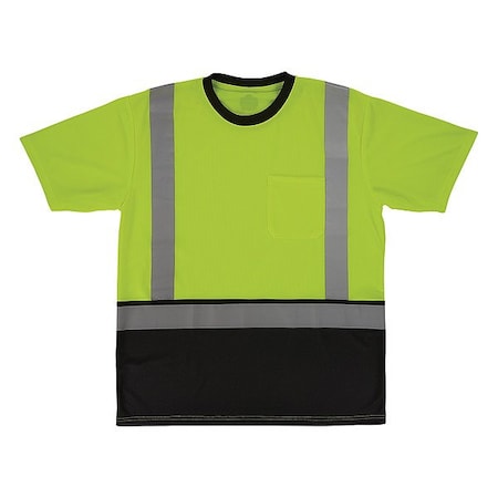 Hi-Vis Shirt,L,Lime,Short Sleeve